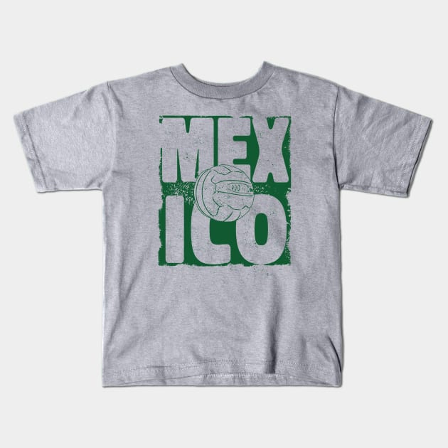 Vintage Mexican Football // Retro Mexico Soccer Kids T-Shirt by SLAG_Creative